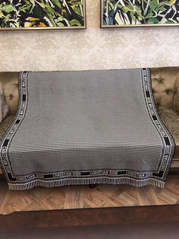 Dior Houndstooth Fringe Shawl — hero