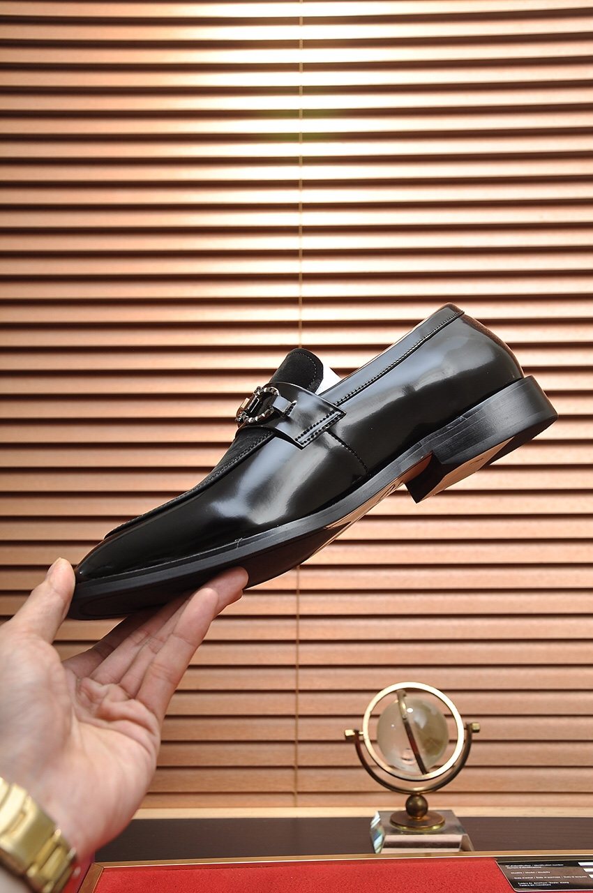 Salvatore Ferragamo Black Bit Loafers — side
