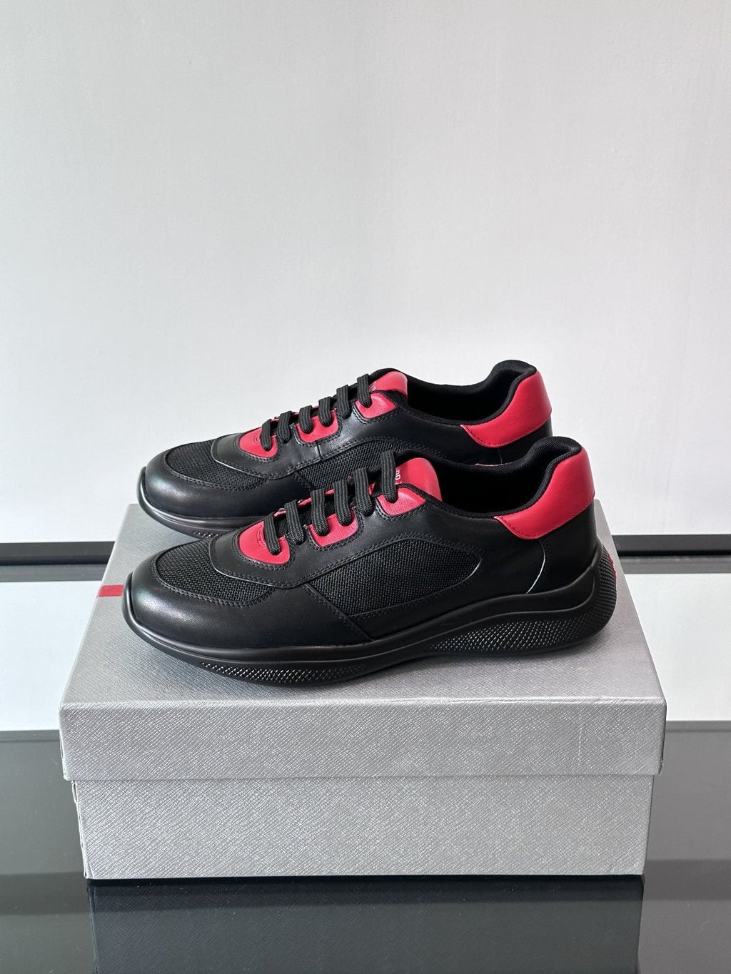 Prada Men's Low-Top Leather Sneakers — side