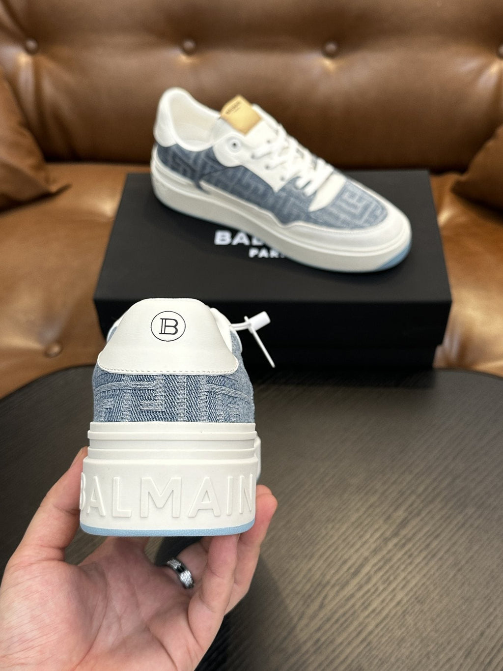 Balmain B-Skate Low-Top Sneakers — back