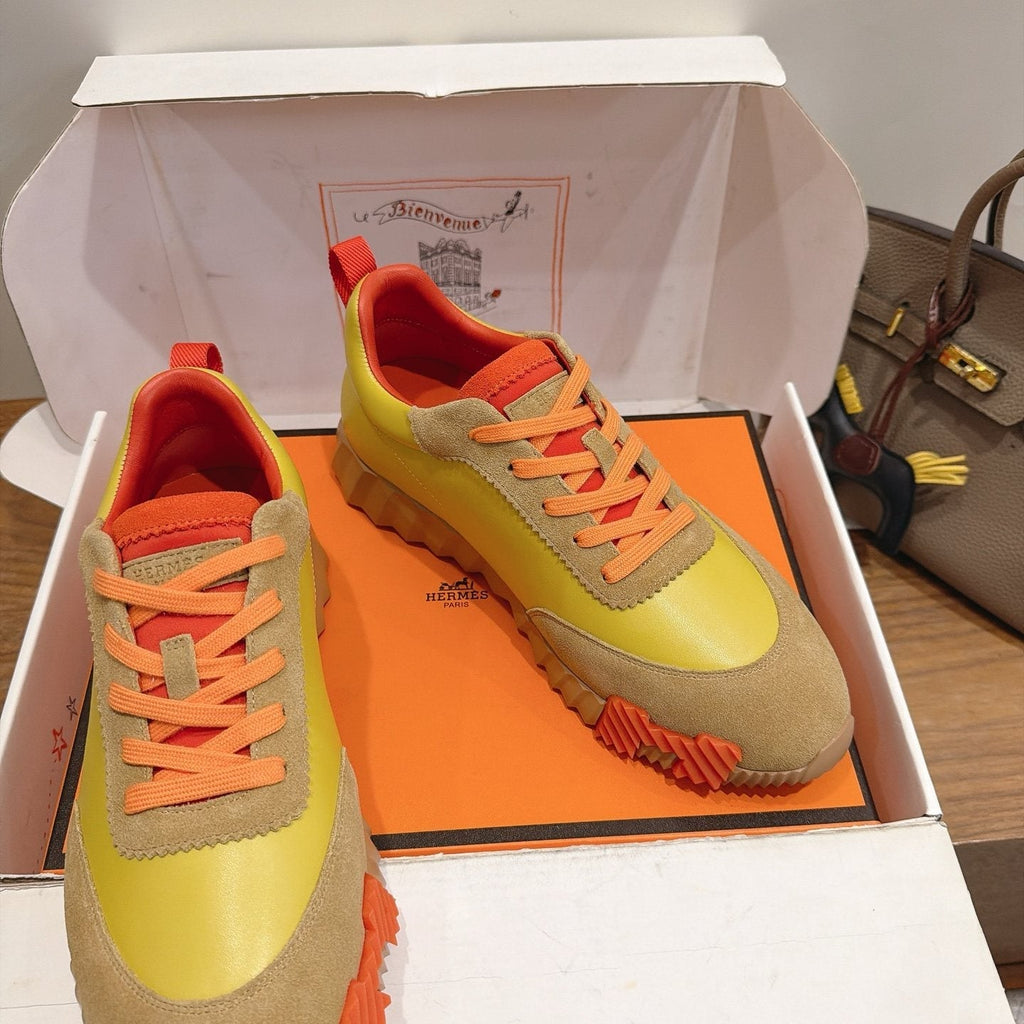 Hermès Color-Block Lace-Up Sneakers — front