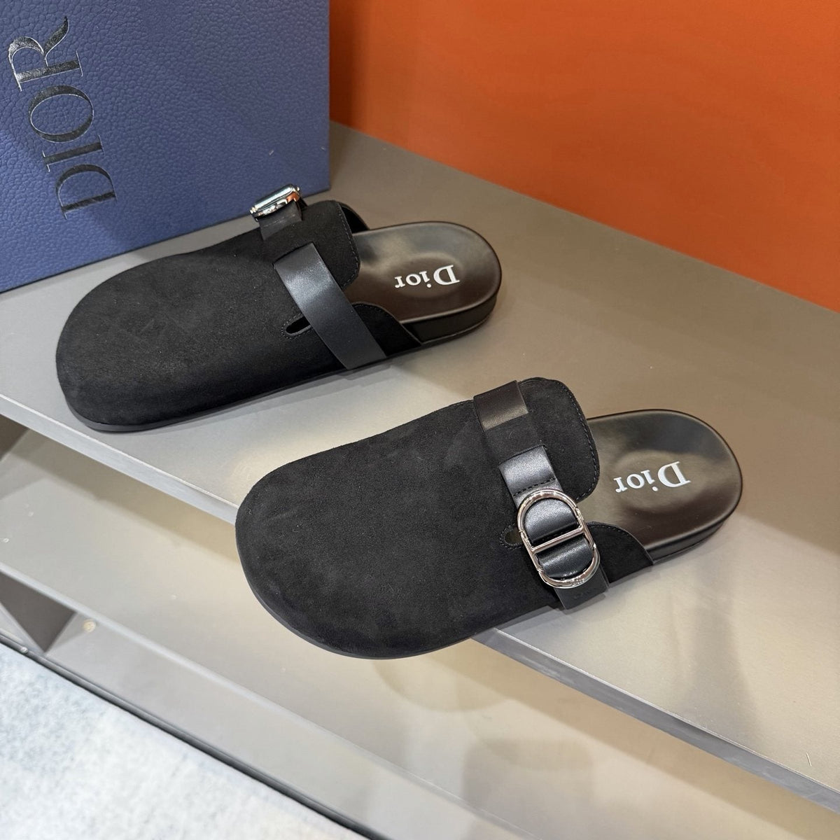 Dior Buckle-Strap Mule Sandals — front