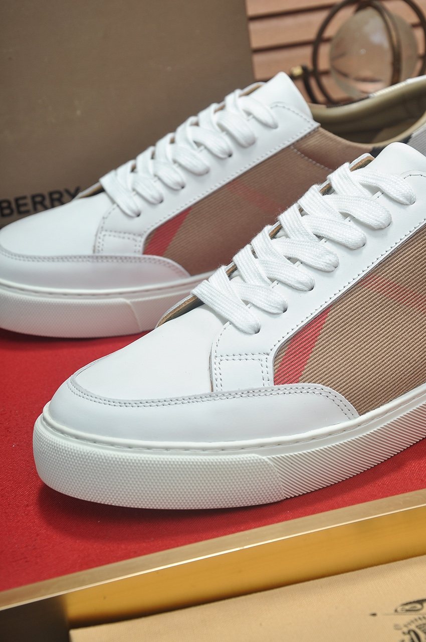 Burberry Plaid Panel Low-Top Sneakers — front