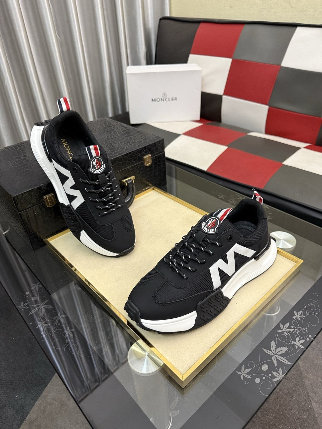MONCLER Color-Block Low-Top Sneakers — side