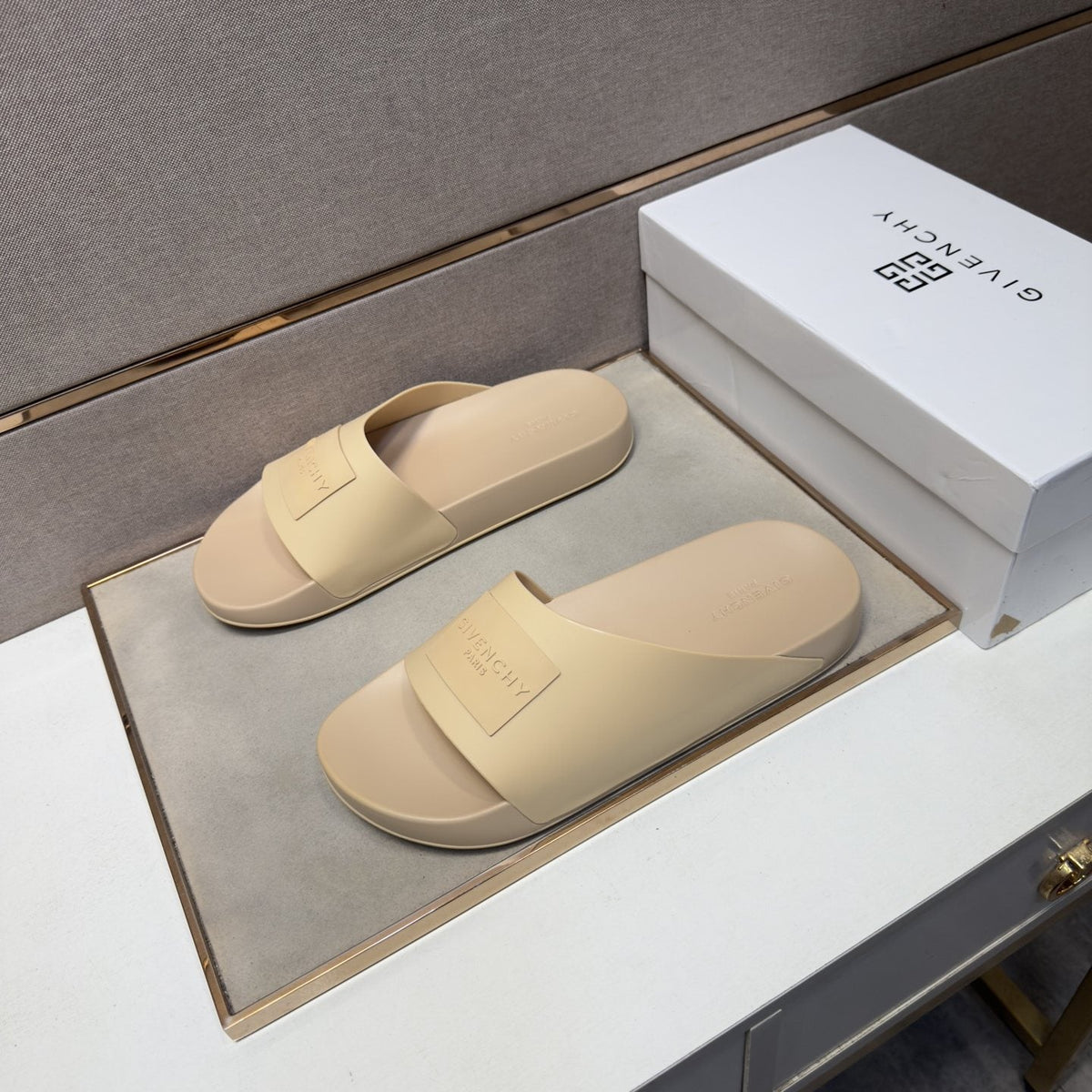 Givenchy Logo Strap Slide Sandals — front