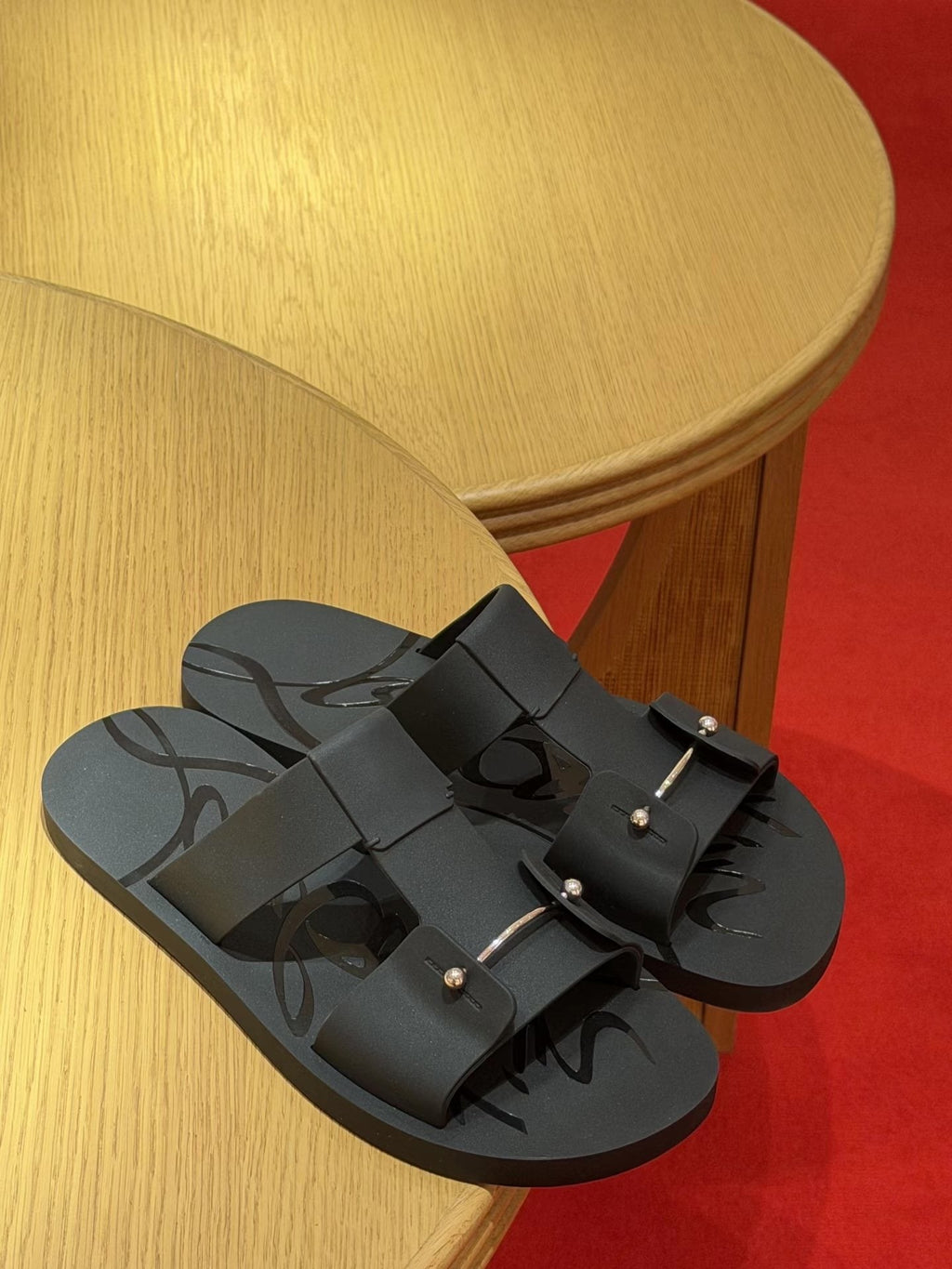 Christian Louboutin Double-Buckle Mules — hero