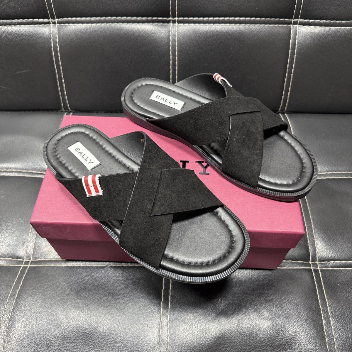 Bally Cross-Strap Slide Sandals — front